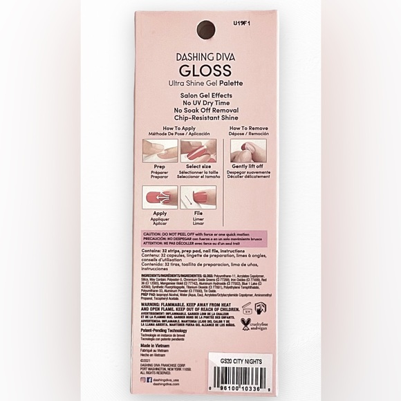DASHING DIVA GLOSS ULTRA SHINE GEL PALETTE COLOR GS20 CITY NIGHTS NEX IN BOX - Picture 2 of 2